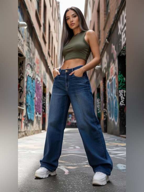 Kut from the Kloth Denim - Kut from the Kloth Dark Blue High-Rise Wide-Leg Denim Jeans Size 10